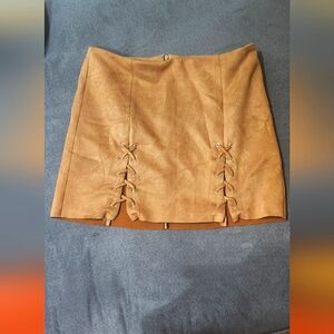 Tan Lace-Up Women's Skirt